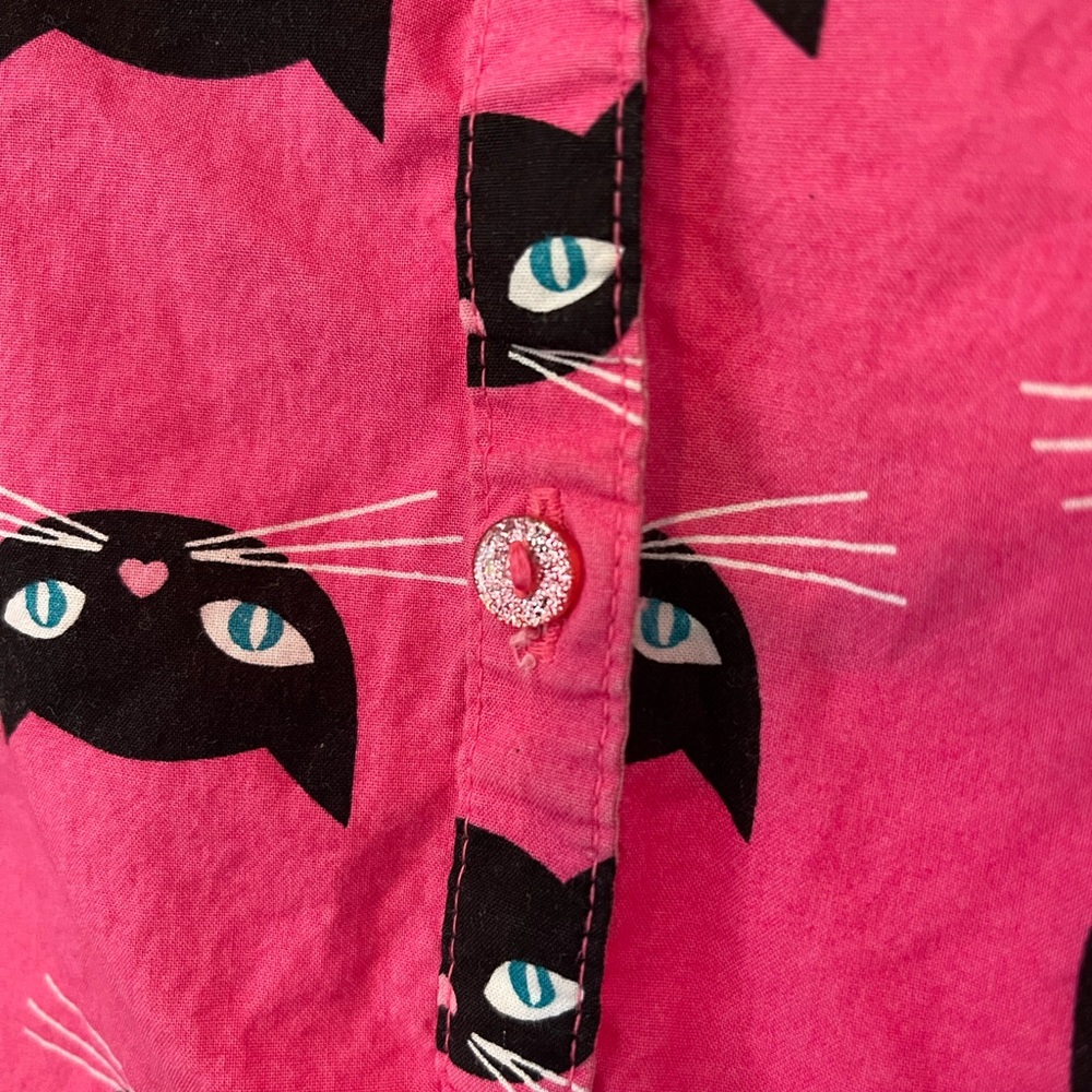 Girls Faded Glory Pink Cat Pattern Shirt - Picture 4 of 4